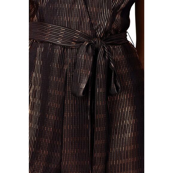 Hutch Tali Black Striped Surplice Wide Leg Jumpsuit Size 10 - Picture 8 of 13